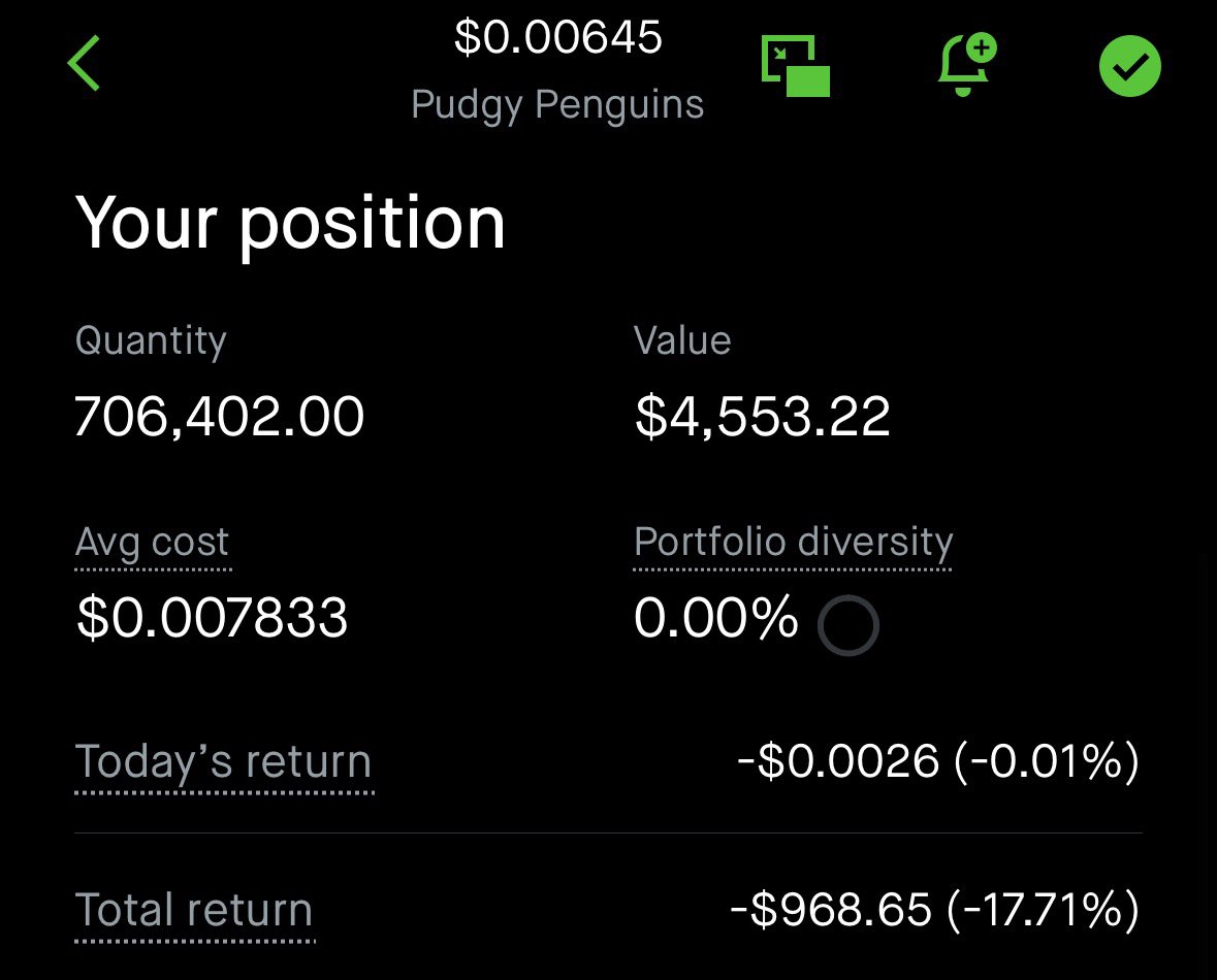 Pudgy_XD's tweet photo. Day 226 of dollar cost averaging $20 dollars into solana:2zMMhcVQEXDtdE6vsFS7S7D5oUodfJHE8vd1gnBouauv 

Total $PENGU collected: 706,402

So nice to see $PENGU start to rally! https://t.co/nPLMVz0moa