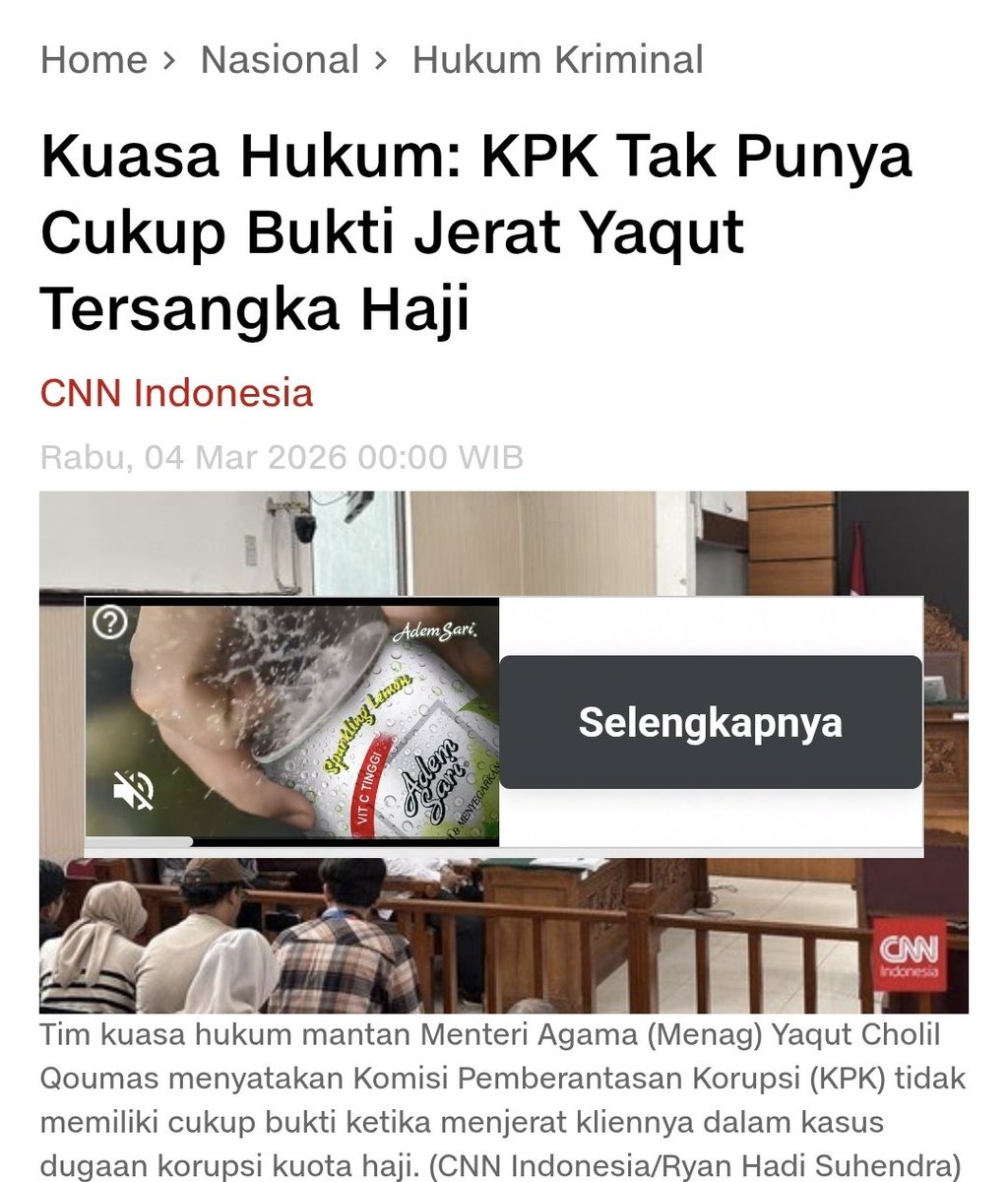 Mdy_Asmara1701's tweet photo. Bikin mikir gak sih pas merhatiin kasus Gus Yaqut?

​Padahal kalau ditarik ke belakang, ada loh yang terang-terangan ngembaliin dana korupsi ke KPK tapi tetep aman dari status tersangka. Standar penegakan hukumnya gimana ya 🤔 https://t.co/yx91rrP1UV