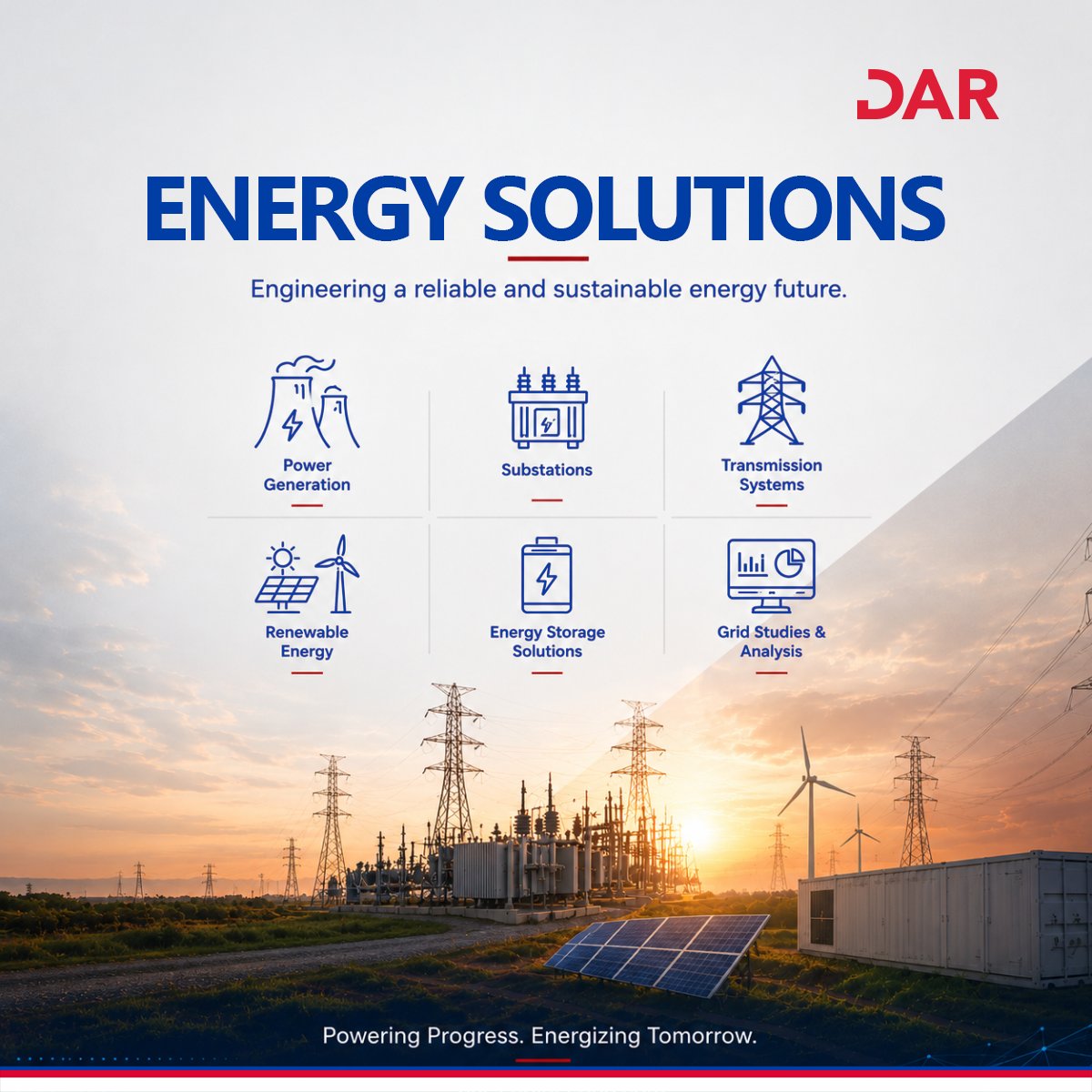 DarEngineering's tweet photo. At DAR Engineering, we provide comprehensive Energy Solutions that support projects from early feasibility studies through detailed design, implementation, and commissioning.

Looking for expert guidance on your next energy project? Send us an email at dar@dar-engineering.com https://t.co/ItuZkjsKgV