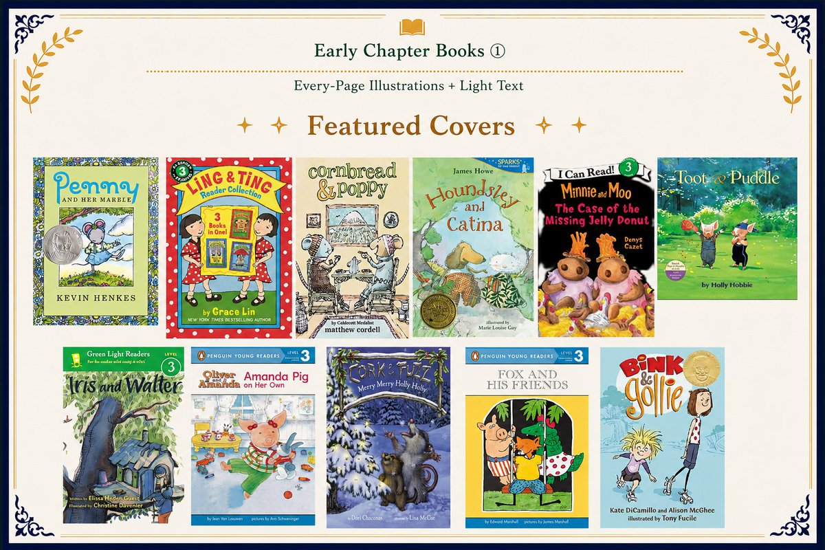 Terashee_'s tweet photo. 📚#多読メモ
✨#EarlyChapterBooks セレクション①✨
文学的な評価順 🌱
🎨 全ページにイラスト
📝 標準的な文章量 ← 選抜激戦!🔥
英語圏で大人気の Early Chapter Books を
シリーズ限定で18作品 集めてみました📚✨
日本の図書館にも
もっとたくさん置いてほしいな~🥰📖🇯🇵
#英語多読 #洋書 https://t.co/RBGf5kHQu0