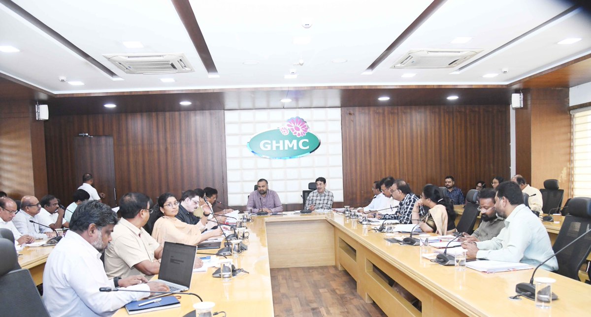 CommissionrGHMC's tweet photo. GHMC Standing Committee Approves Key Infrastructure, Sanitation & Digital Governance Proposals

The 6th Ordinary Meeting of the GHMC Standing Committee was held on 25 July 2026 under the Chairmanship of Sri Jayesh Ranjan, IAS, Special Chief Secretary, MA&UD Department, in the presence of the Commissioner, GHMC Sri R.V Karnan, Additional Commissioners, Zonal Commissioners, and Heads of Departments.

The Committee approved and deliberated on key proposals covering the modernization of the Gowlipura Small Animal Slaughterhouse; construction of the Sanjeevaiah Park ROB, Rasoolpura Bidirectional Flyover, CC Roads at Hydershakote, and BT Roads in Badangpet; collection of pending Right of Way (RoW) pole rental charges; engagement of a Swachhata Knowledge Partner under SBM(U) 2.0; implementation of ITC's CSR-based "Wellbeing Out of Waste" programme in schools; migration of GHMC applications to Microsoft Azure Cloud; introduction of a mobile-based facial recognition biometric attendance system for sanitation and entomology workers; adoption and maintenance of Jubilee Hills parks under CSR; and road development proposals involving property acquisition for missing link corridors in Kismathpur, Bandlaguda Jagir, and Shamshabad.

The Standing Committee also recommended proposals requiring Corporation approval for further consideration, reaffirming GHMC's commitment to strengthening infrastructure, urban governance, sanitation, digital transformation, and improved civic services across Hyderabad.

#GHMC #Hyderabad #UrbanDevelopment #SmartGovernance #SBM #CivicInfrastructure

@TelanganaCMO @TelanganaCS @IPRTelangana
@jayesh_ranjan @GHMCOnline