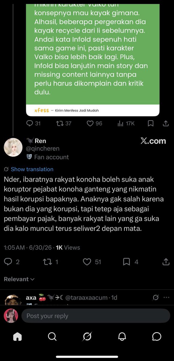 epsilonerixx's tweet photo. Dengan logika gini boleh dong ngehate semua Li? 
The other love interests are also papergames’ creation 
Males sensor, opini di bawah juga sama cacatnya ama logika si @qincheren https://t.co/bttHKLH2IT