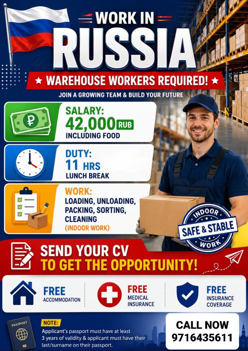sandipan68's tweet photo. #WorkInRussia
#SecureYourFuture
#IndiaToRussiaForJobs
#WorkAbroadOpportunity
#SafeAndStableJobs https://t.co/LyxTeinRzR