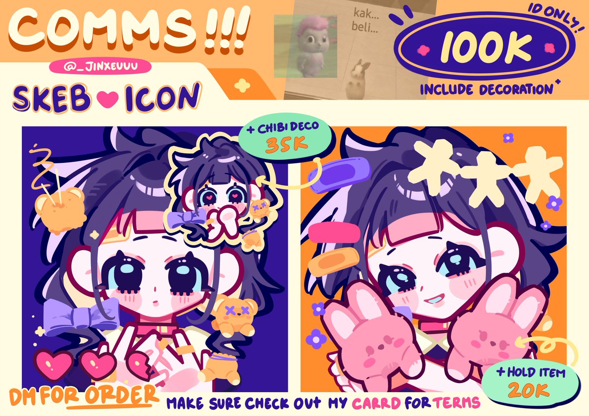 _jinxeuuu's tweet photo. [RTs &amp; 🩷 appreciated!]

✨️Jinxeu open for commission (🇮🇩only!) 

🖍Skeb icon
—Slot: 4

Terms are in the reply! https://t.co/wFnDW31WEV