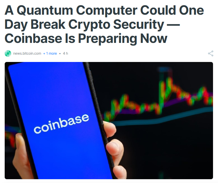 postquantumize's tweet photo. @Coinbase warns Crypto’s protection could eventually break.

Catch all the latest news about Quantum and Post-Quantum related news while checking your Quantum risk on https://t.co/oxHfOuxatY https://t.co/ayUYAdhjKM
