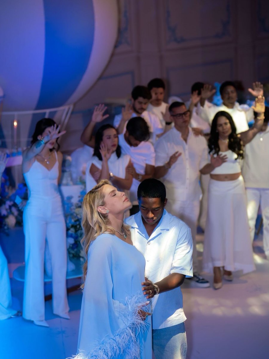 utdMaggie's tweet photo. Real mardrid baller Endrick and wife Gabriely worshipping God during their baby shower celebration https://t.co/CAPQ4Xvc3Q