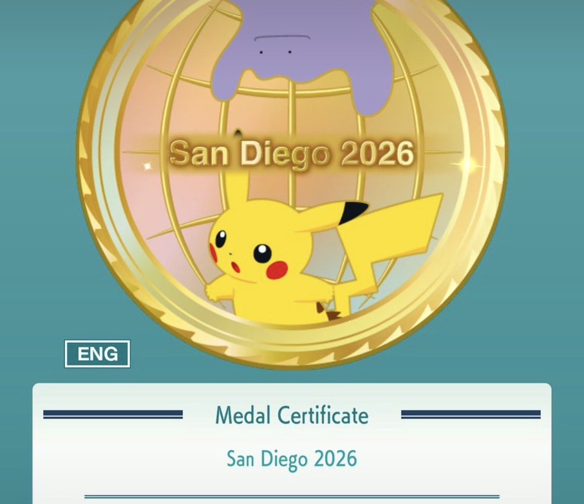 ChaseAdams509's tweet photo. Is anyone at #SDCC2026 willing to trade for the #Pokemon #PokemonHOME medal? Please DM me 🙏 https://t.co/oz5qC9kZBu