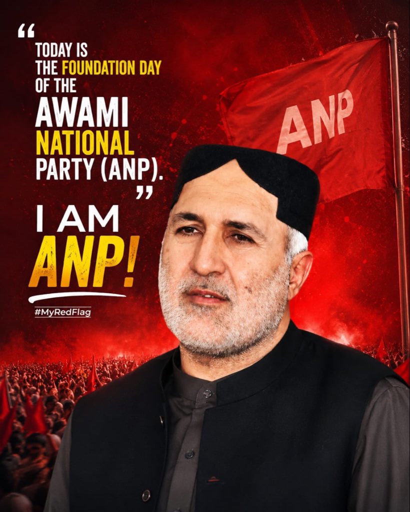 AsgharAchakzaii's tweet photo. Today is the Foundation Day of the Awami National Party (ANP). I am ANP! #MyRedFlag https://t.co/4RbI6ZhpFQ