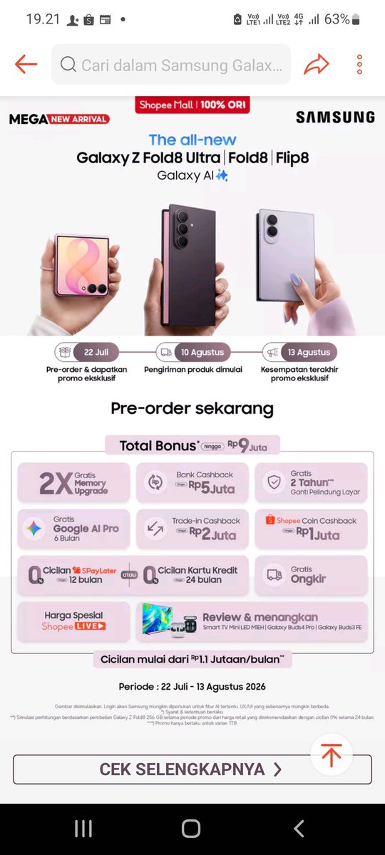 VivithaAyu's tweet photo. @ShopeeID “Siap cobain #GalaxyZFold8 karena suka banget sama rasio baru layarnya yang nyaman banget untuk nonton konten favorit #GalaxyZFold8xShopee #FoldTheDoubt ❤️”

Bismillah wish me luck https://t.co/qkgGLjs2x0