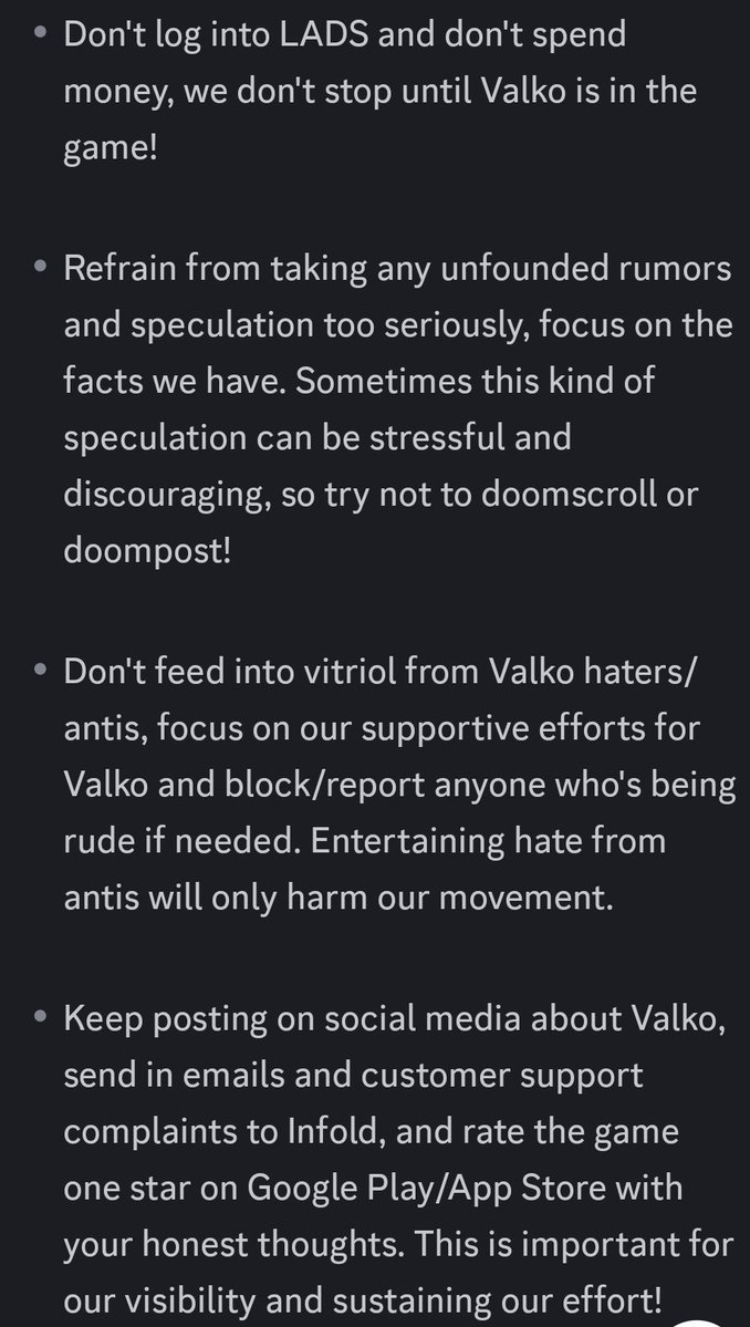 krystalklearrrr's tweet photo. Attention, hunters and Valkyries! I have some important advice and messages of encouragement for everyone, please take some time to read it. We're all fighting hard, remember to take care of yourself!

#BringBackValko #Valkols6thLl #ValkoIsLoved #BringValkoBack #Valko https://t.co/k3TG480DAA
