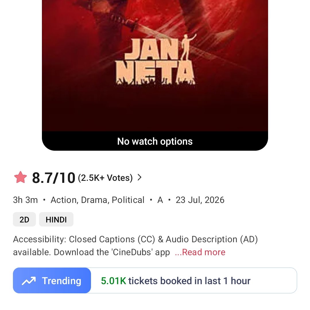 itis_vishwa's tweet photo. 5k+ tickets per hour 🫡🔥 

Highest ever trending for #JanNeta till now ✅️

Mass batting by Vijay Thalapathy 😌

#Jananayagan https://t.co/Pf8AbN1d22