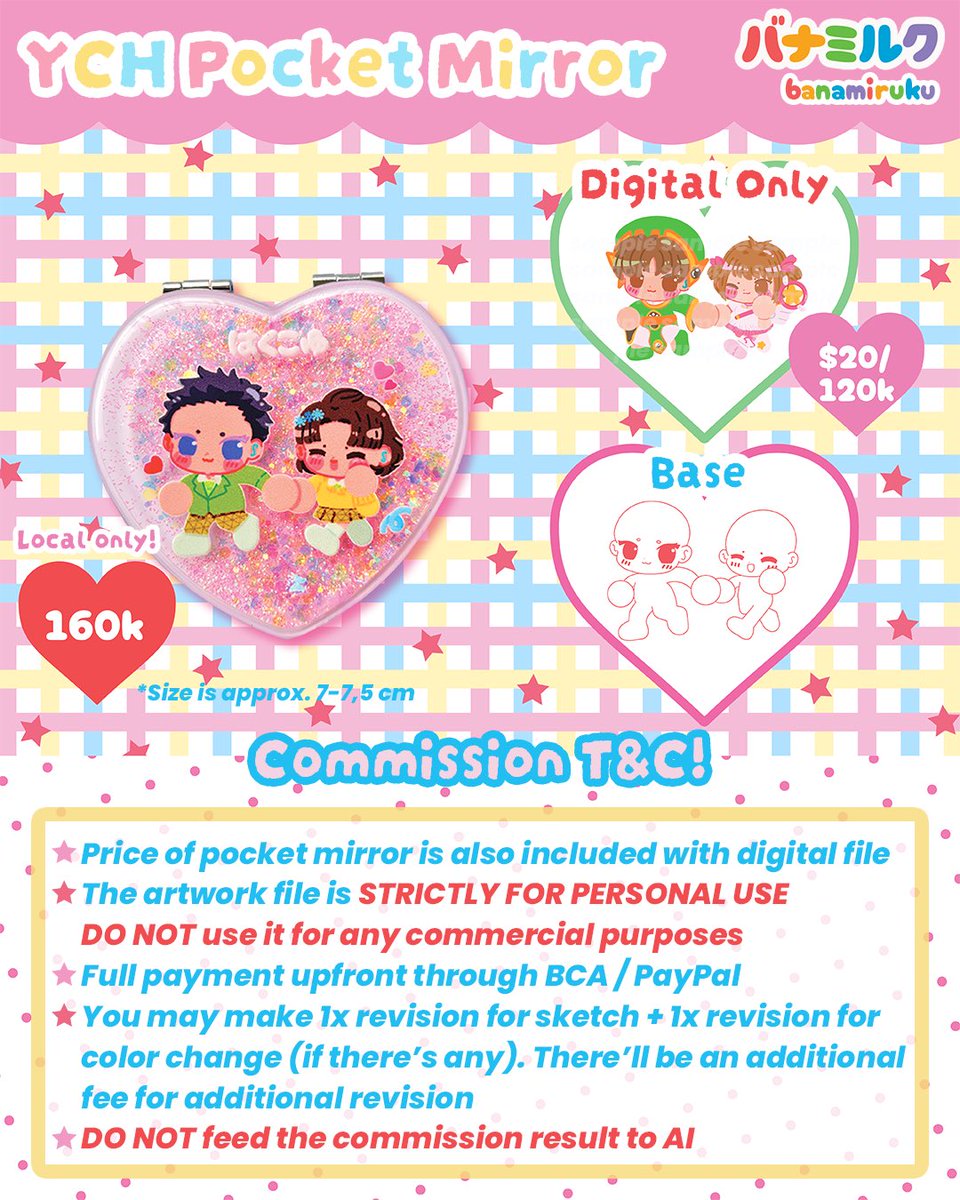 banamiruku - YCH Pocket Mirror comms opens! tweet media