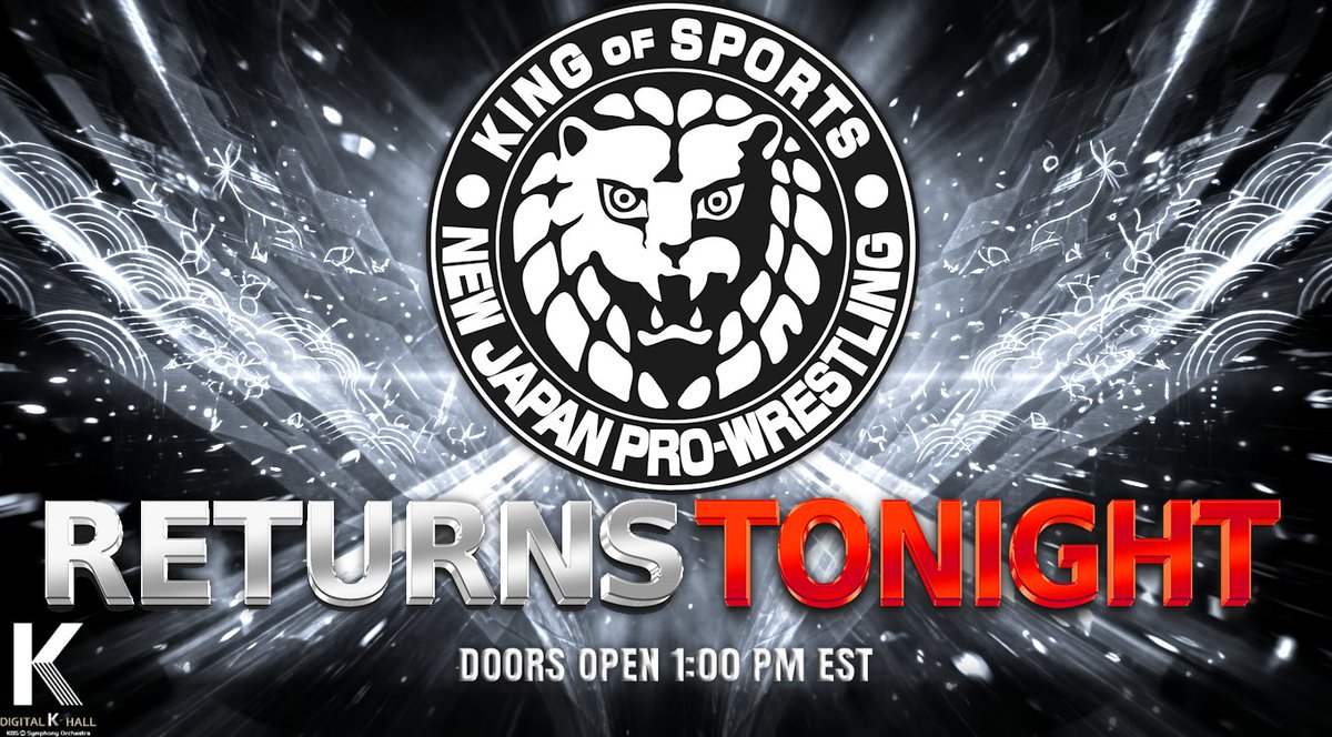 XNAMEDIA's tweet photo. The return of NJPW awaits. 

We are LIVE today at 1:00 PM EST for the epic RETURN of NJPW.

Link: https://t.co/jU4yxoz3Tp https://t.co/hotYdd7Hb8