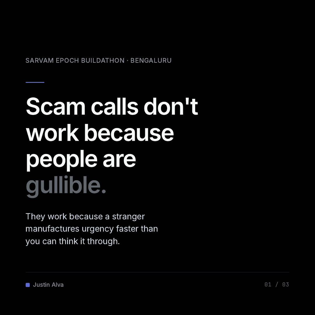 kosmischemusik's tweet photo. I'm building a voice agent that can detect and warn against scam calls at the @SarvamAI Hackathon today hosted by @GrowthX_Club.

So far only text in and out but moving to the audio build now. https://t.co/pKu9y8YT9z