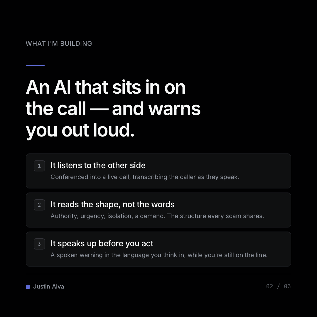 kosmischemusik's tweet photo. I'm building a voice agent that can detect and warn against scam calls at the @SarvamAI Hackathon today hosted by @GrowthX_Club.

So far only text in and out but moving to the audio build now. https://t.co/pKu9y8YT9z