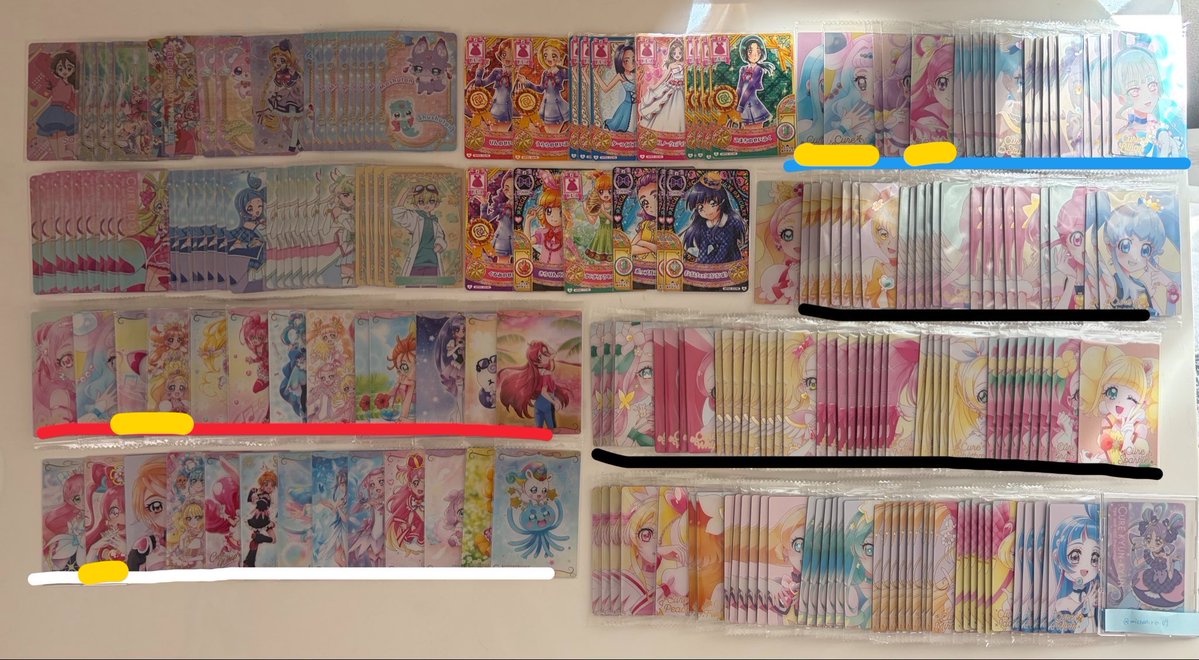24cure__f's tweet photo. @michan_rin09 検索から失礼いたします。
HRアンサー2点、HRミスティック1点、たんプリ集合3点、今弾キュ���キュン3点、11弾キュンキュン1点、アルカナ5点、10弾ニャミー3点、11弾ニャミー1点所持ております。
黄色線引いたものと交換可能なものはありますでしょうか？
ご検討よろしくお願いいたします。 https://t.co/gLsCHmP91B