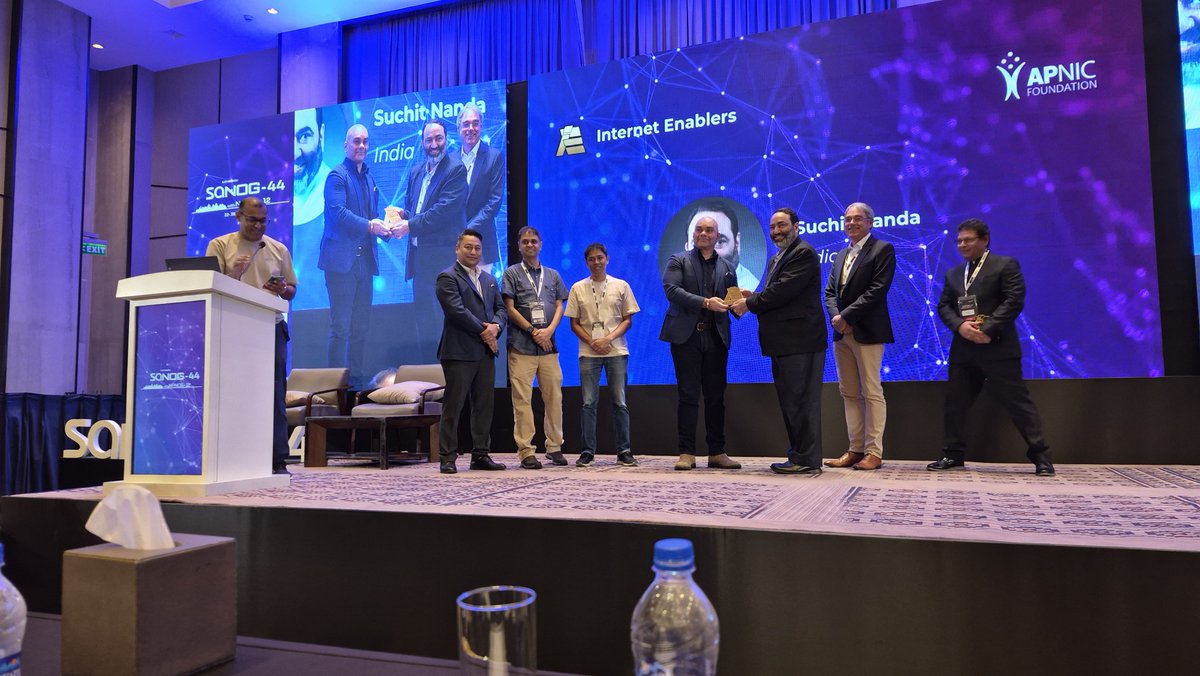 SuchitNanda's tweet photo. @SuchitNanda recognized as an *Internet Enabler* for #India at #SANOG44 & #NPNOG12 session in Kathmandu, Nepal supported by #APNIC #APNICfoundaion
Website will be updated soon https://t.co/D1BzfXXAIW https://t.co/D99SLUymvv