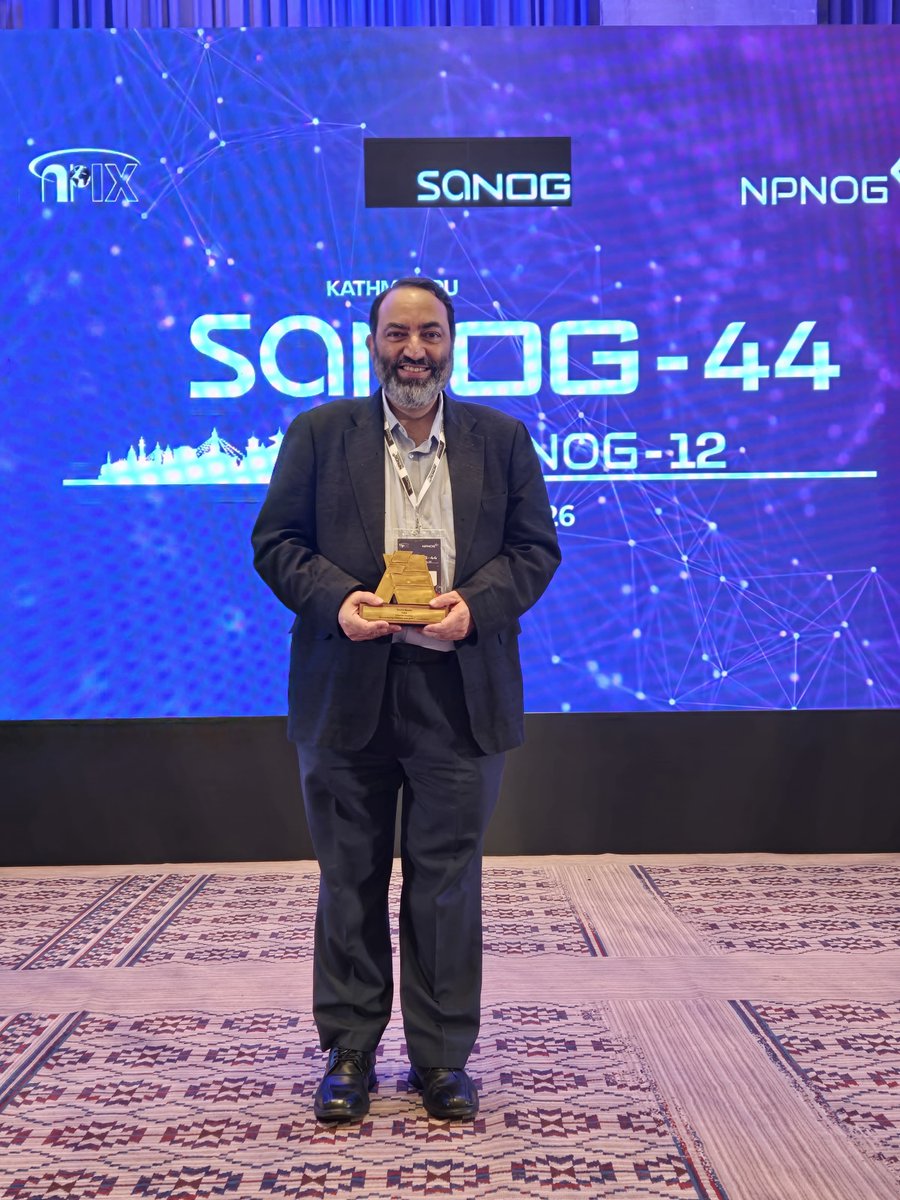 SuchitNanda's tweet photo. @SuchitNanda recognized as an *Internet Enabler* for #India at #SANOG44 & #NPNOG12 session in Kathmandu, Nepal supported by #APNIC #APNICfoundaion
Website will be updated soon https://t.co/D1BzfXXAIW https://t.co/D99SLUymvv