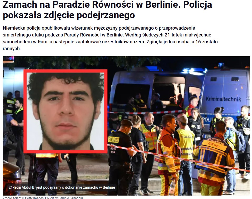 boksinf's tweet photo. Rewolucja zjada swoje dzieci😲
Islamski inżynier zaatakował homo-paradę, której uczestnicy od lat niszczą tradycyjną Europę i żadają wpuszczania imigrantów😡
To właśnie dla nich islamiści nie będą mieli litości....
#zamach #Berlín https://t.co/r9m2sT3Z0w