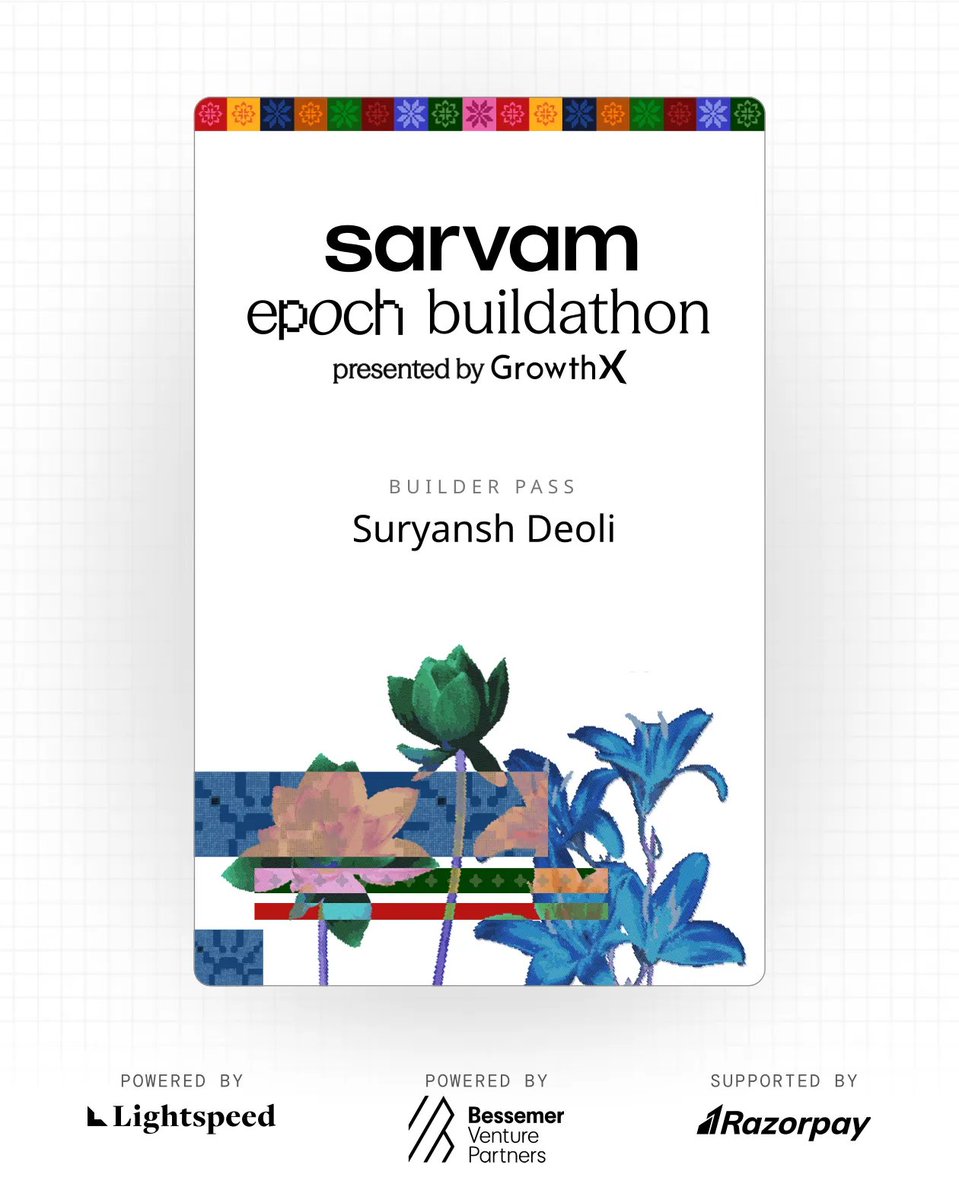 _pyran's tweet photo. We’re building Munshi at #SarvamEpoch with @deoliSuryansh

Munshi will cross-check handwritten Hindi hospital records, certify only what agrees, refuse to guess, and file a bilingual insurance claim.

@SarvamAI @GrowthX_Club @BessemerVP @LightspeedIndia @Razorpay https://t.co/tjyRABinX7
