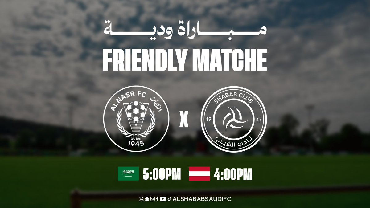 AlShababSaudiFC's tweet photo. شاهد ودية الليوث أمام "النصر الإماراتي" عبر قناة النادي على اليوتيوب 🎥

#يلا_شباب | #ليوثنا_في_النمسا