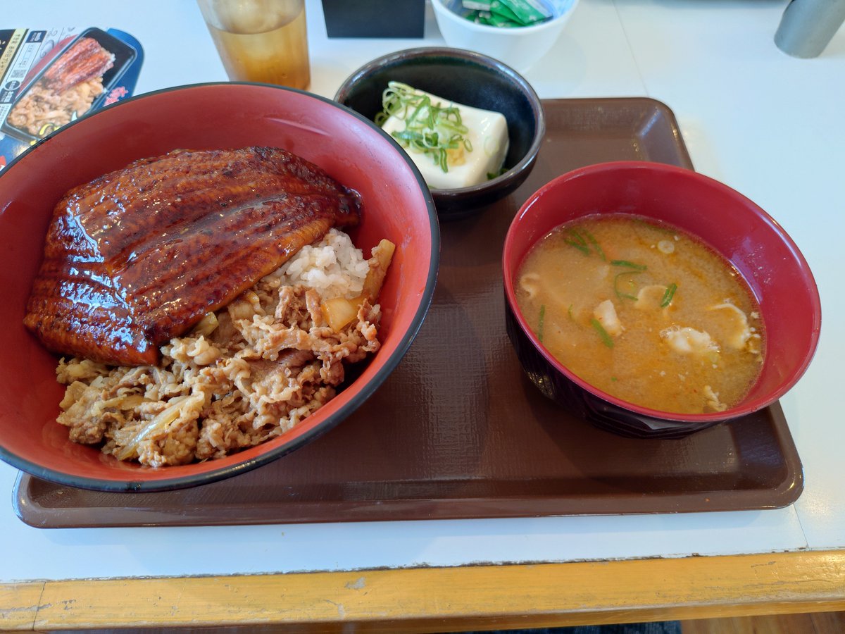 nono_josou's tweet photo. 土用の丑の日、朝の9時にすき家で食べました。
やっぱりチェーン店でも美味しかったわ。

30代独り身で高い店は入りづらいしなぁ…

#すき家　#土用の丑の日　#うな牛　#うなぎ https://t.co/Zho6Tf9TfP
