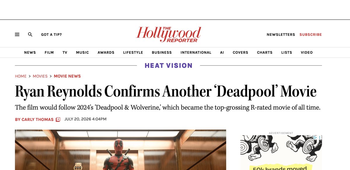 schatow's tweet photo. A couple of days ago, I said that #VancityDimwit can confirm another Deadpool movie as much as he fucking wants—but here’s the thing that actually matters: not one film studio has announced, confirmed, or even hinted at another Deadpool movie. Until that happens, it’s just noise.
I also said there might be a reason #RyanReynolds suddenly dropped his little Deadpool announcement now. He’s apparently only in the beginning of the new Avengers movie, and with the trailer dropping yesterday, the timing gives off a strong “LOOK AT ME, I’M STILL IMPORTANT” vibe. Add a little SEO/PR strategy to keep his name in the headlines, and suddenly it makes a lot more sense.
So, let’s recap:
— #VancityDimwit only appears at the beginning of the new Avengers movie. ✅
— A new Ghost Rider movie without #VancityDimwit. ✅
— A third Black Panther movie without #VancityDimwit. ✅
— No officially announced Deadpool movie or Dickpool movie with #VancityDimwit. ✅✅
Honestly, I’m not sure what’s more entertaining: a 50-year-old man squeezing himself into a grey comic-book costume and begging to remain part of the Avengers family, or watching him make shit up and expect everyone to treat it like an official studio announcement. 😁😁
FFS. His own Animal Friends premiere has already been postponed four times, while #VancityDimwit is out here calling producer #ToddBlack and Sony exec #AngeGiannetti “textbook, ineffectual elderly people with no ideas or thoughtful communication skills.”
Imagine publicly trashing the people running the machinery while simultaneously trying to convince everyone that HE is indispensable. 🤡🤡
And that’s what makes this whole thing so entertaining. 😂😂
https://t.co/ciYR5DwX64