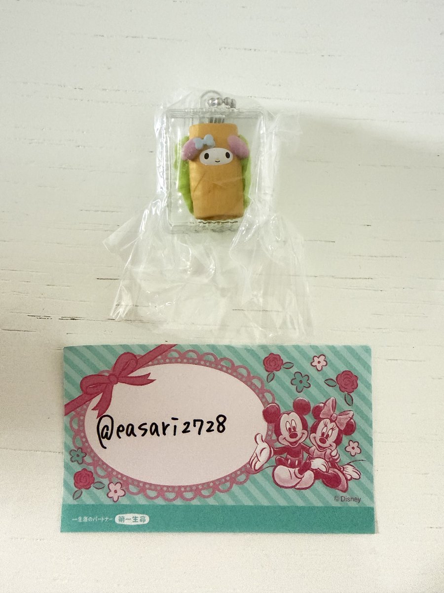 easari2728's tweet photo. 【交換】 サンリオ なりきりお惣菜マスコット ガチャ

【譲】マイメロ

【求】シナモン シナモロール

郵送にて交換希望です🙇🏻‍♀️
心当たりのある方よろしくお願いいたします。 https://t.co/Qsh707g47Y