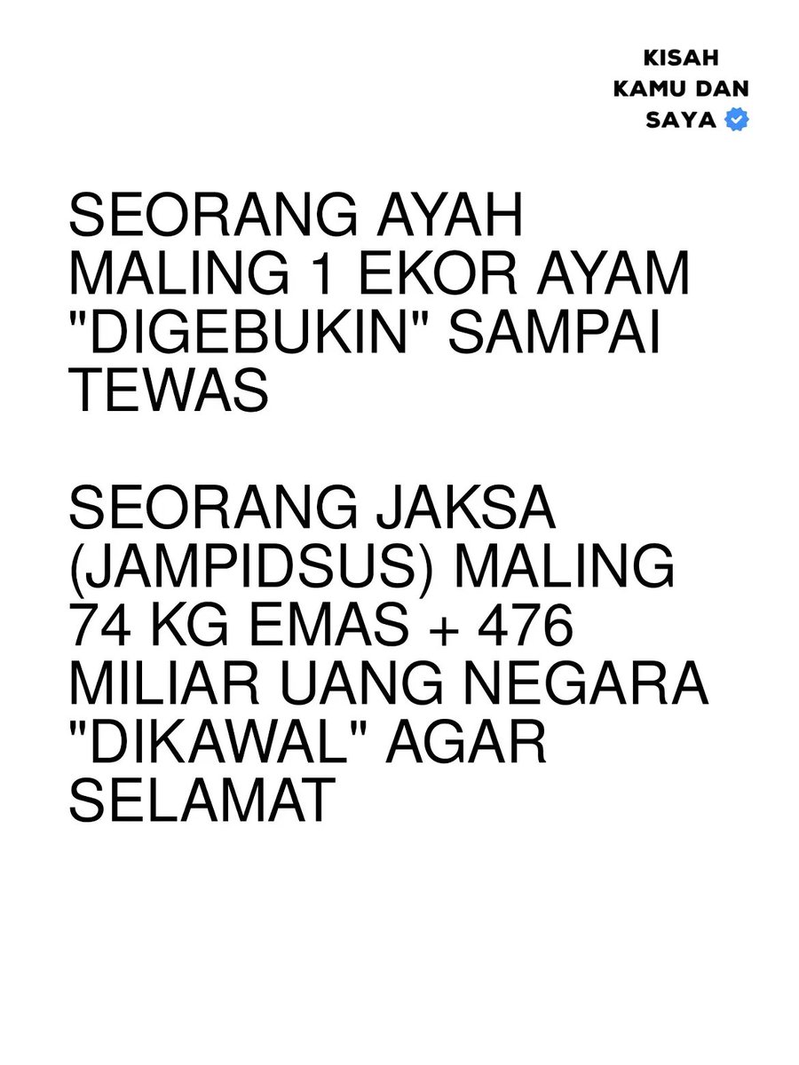 kenhans03's tweet photo. Maling-maling kecil dihakimi
Maling-maling besar dilindungi https://t.co/dOBwoSxvCr