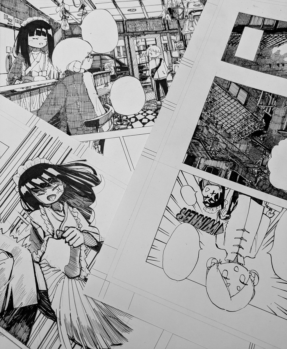 _nagt's tweet photo. ペン入れ、これで半分くらいです。終わらねぇ。。。
#COMITIA157 #コミティア157 #漫画 https://t.co/QPiTUBqdsM