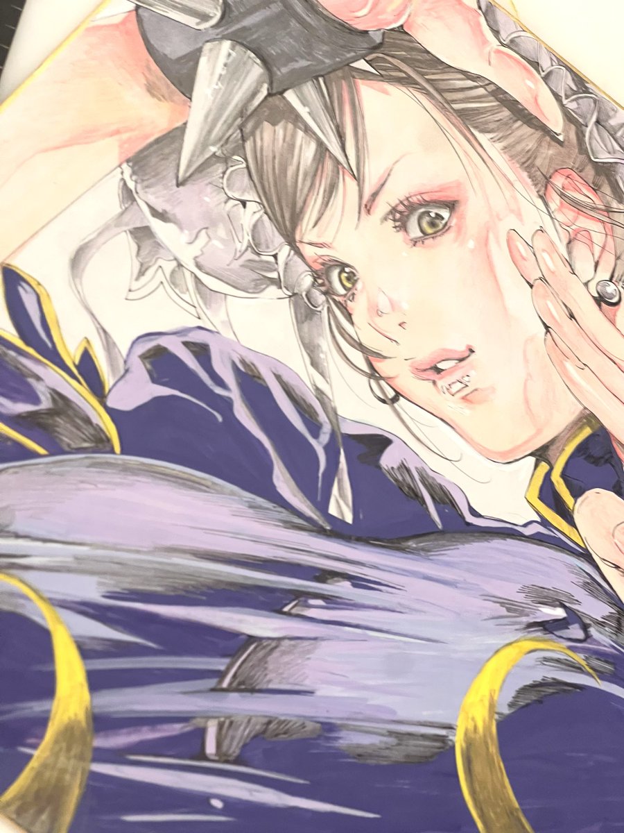 miyazakimaya's tweet photo. だいぶ進んだよ　ジャパコミ展示予定
#春麗
#Streetfighter
#japancomicartexpo https://t.co/4rU4z6rx9A