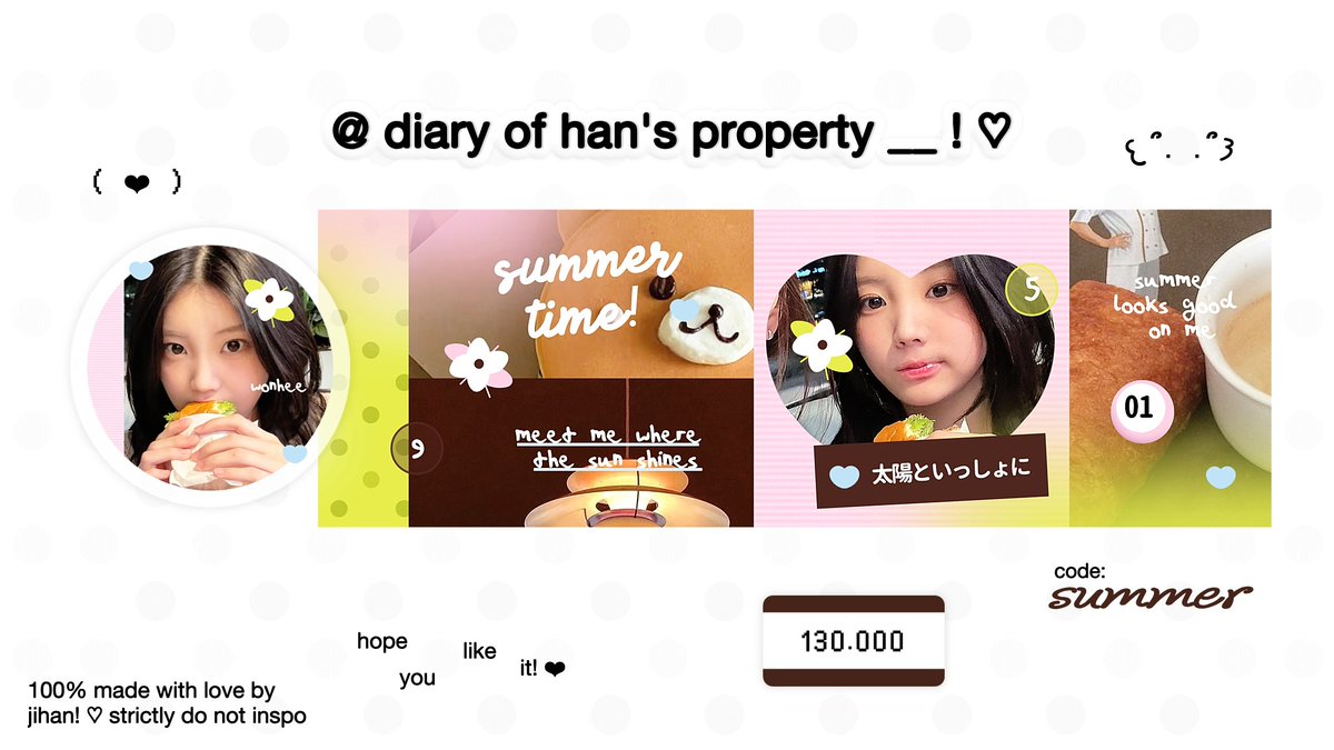 diary__of__han's tweet photo. tolong bantu repostnyaa, terima kasih! 🪽🫶🏻

halo semuanya ;____< ♡ aku punya 4 template layout moodie imut :P dan 1 template set up untuk BA layout dengan harga masing masing tertera pada gambar yang bisa kalian jemput sekarang melalui DM 💗 ayoo jajan! 😬🐈‍⬛🥖🎐🎑

t. #bealanja https://t.co/Es3wbHHyou