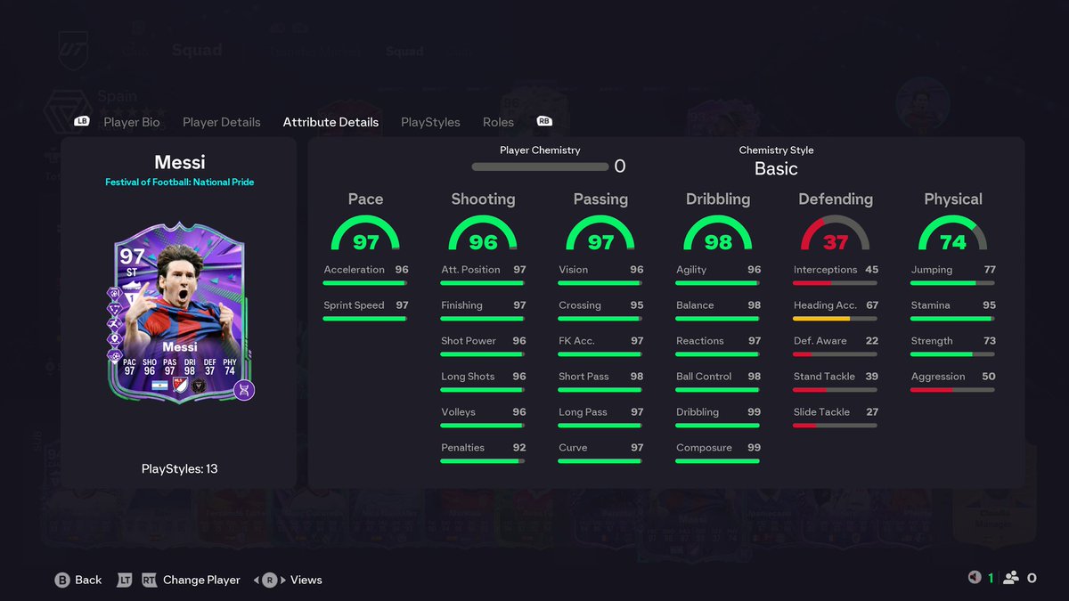 False9Guy's tweet photo. The Greatest of All Time. 

The GOAT. 🐐 

Lionel Messi. 

We’ve managed to craft an absolutely insane version of Messi. Crazy in game stats. 

✍️ 99 Dribbling
📍 5 Playstyle+
😌 99 Composure
✅ ST/LW/RW

He is a crazy good False 9, in the 433(2), he is equally just as good out wide and cutting in with that left foot of his. He has his own unique body type, which helps in all areas. Absolutely stoked to get this upgrade done. 

🇦🇷 🇦🇷 🇦🇷 

#EAFC #FC26 #EASPORTSFC #FUT