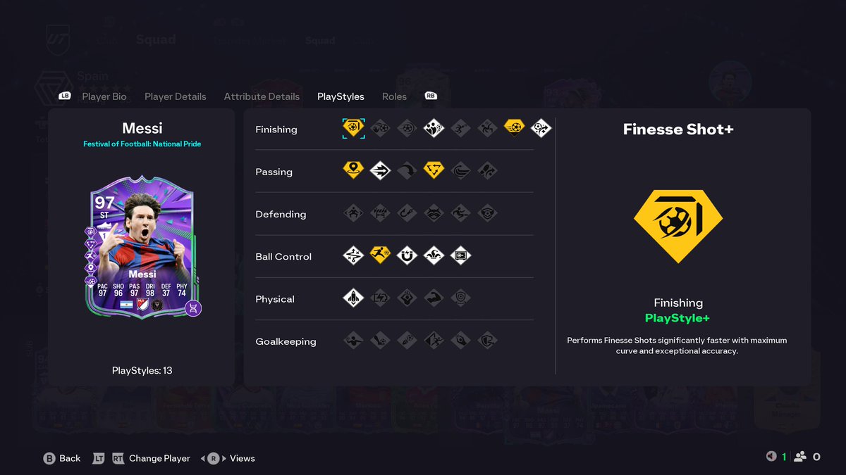 False9Guy's tweet photo. The Greatest of All Time. 

The GOAT. 🐐 

Lionel Messi. 

We’ve managed to craft an absolutely insane version of Messi. Crazy in game stats. 

✍️ 99 Dribbling
📍 5 Playstyle+
😌 99 Composure
✅ ST/LW/RW

He is a crazy good False 9, in the 433(2), he is equally just as good out wide and cutting in with that left foot of his. He has his own unique body type, which helps in all areas. Absolutely stoked to get this upgrade done. 

🇦🇷 🇦🇷 🇦🇷 

#EAFC #FC26 #EASPORTSFC #FUT
