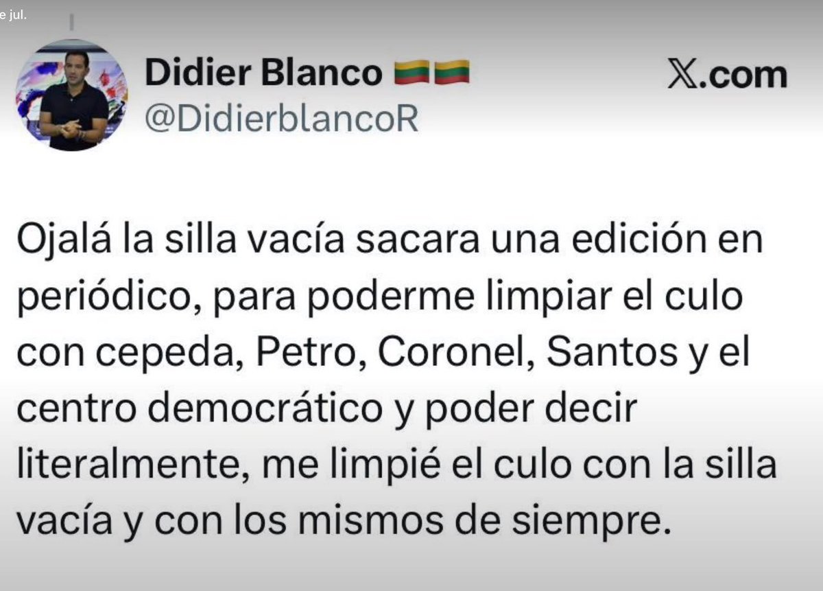 RobertoMTico's tweet photo. Entablaré el 7 de agosto DEMANDA ante la Sec. Quintal del @consejodeestado, contra el nombramiento de Espriella en la dirección de la @UNPColombia del sujeto Didier Blanco. Quedo a disposición de los más de 15 mil protegidos frente a cualquier acto administrativo en su contra https://t.co/T2iw32S7kP