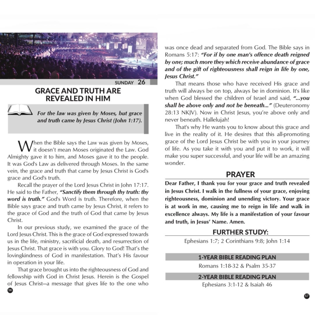 chillzmach's tweet photo. Today’s Rhapsody of Realities by Pastor Chris Oyakhilome 26 July 2026: GRACE AND TRUTH ARE REVEALED IN HIM ❤️🔥🙏🏽 https://t.co/4gESGr4i7d https://t.co/4orNijq25s
