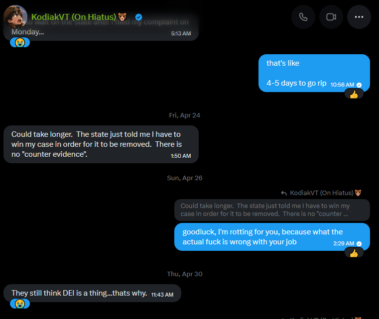 rosafloored's tweet photo. @KiraMuttaro @Yggr153 @Kodiak_VT the same guy that lied about getting fired from his job to us? and is scamming ppl with the go fund me hence he deleted the threads? https://t.co/c8ZVwTTO9C