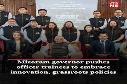 BiatepuiiH44379's tweet photo. Governor of #Mizoram emphasized how the Act East Policy has transformed #Northeast India through stronger roads, digital connectivity & communications while interacting with 2023 batch ITS probationary officers. #ActEast #DigitalIndia https://t.co/OeZ8Cec302