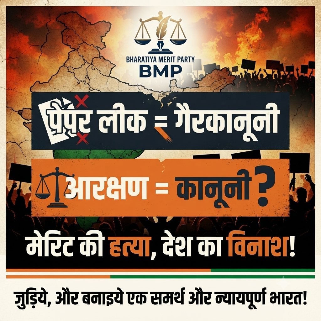 BMP4India's tweet photo. Reservation hatao Merit lao

#BharatiyaMeritParty 
#Reservationhatao https://t.co/JSLVBWgLN5