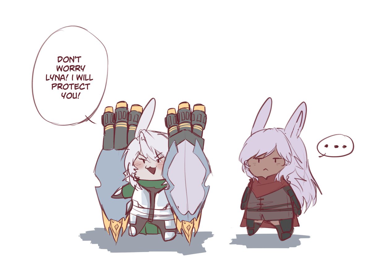 EryndisM's tweet photo. It's impossible to take this girl seriously with those giant shields 🤣🤣🤣

#FFXIV #FF14 #FFXIVArt https://t.co/nJDkPbMOcI
