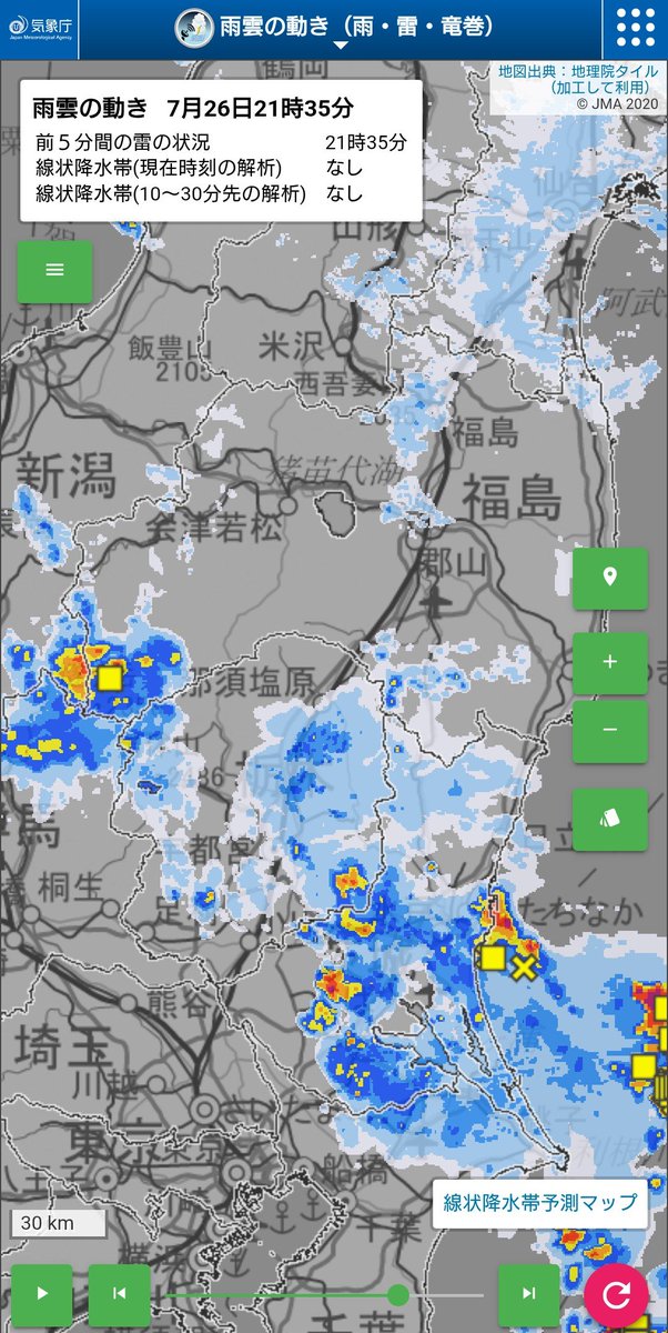 na_karasu's tweet photo. 梅雨前線が北上して、強い雨域の流れが福島・群馬県境から南東に流れ弱まって栃木県に入り栃木・茨城県境で発達して茨城県で大雨。

栃木県でも、雨の降り方に注意だんべ。
(つ∀-)ｵﾔｽﾐｰ☂ https://t.co/45JVs1k0Wc