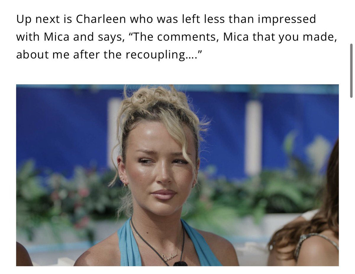 rosemiaa_'s tweet photo. “That girl” was all Mica said, right?! Oh my. But your best friend can call someone a “bitch” unwarranted and it’s ok? BIRD BEHAVIOUR. #loveislanduk #loveisland https://t.co/lKCyDJ5eNE