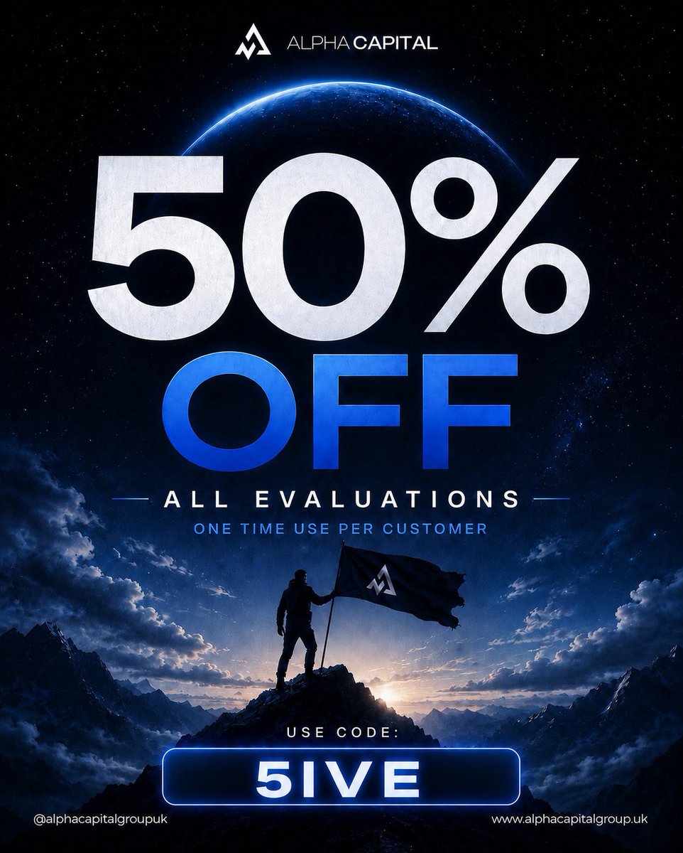 5iveTrades's tweet photo. I’ve made over $50k with @AlphacapitalUK

And just got another payout of $1.3k

They just launched the direct plans, and changed up the old ones with cheaper prices. Check them out!

And use code ‘5ive’ for a massive limited time one time discount of 50%. One of the most reliable firms in the game!