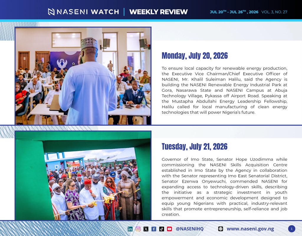 NASENIHQ's tweet photo. #ANewNASENI #NASENIWatch #WeeklyReview #Science #InfinitePossibilities #Technology #Engineering #Innovation https://t.co/NGSMSbROlV