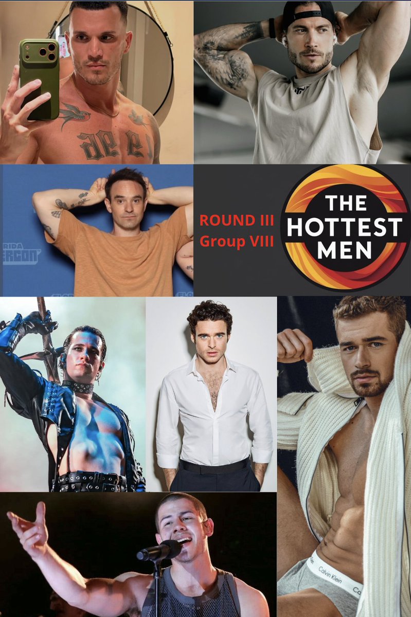 TheHottestMen_'s tweet photo. Round III - Group VIII - Only round of votes:
Time to vote: until Monday 27 π₯
#LukaArandjelovic #FilipOlsavsky #KyleCurmi #RichardMadden #MarioSchafzahl #CharlieCox #NickJonas https://t.co/ffTkwS1um6