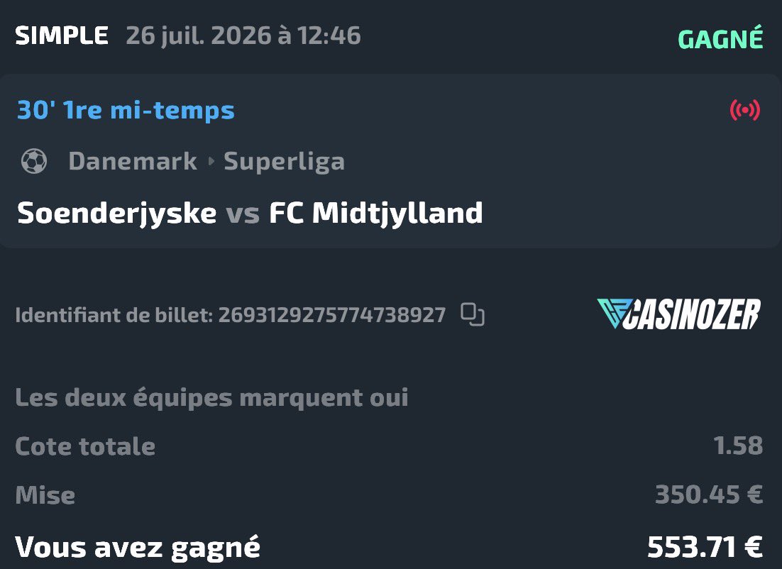 kiky4t's tweet photo. 🏆 Palier 3 ✅

🎯 BTTS @1.58

350.45€➜ 553.71€ ✅

palier 4, dispo sur mon tlg 

https://t.co/7NKfyEFQdI https://t.co/X83jE26Qwm