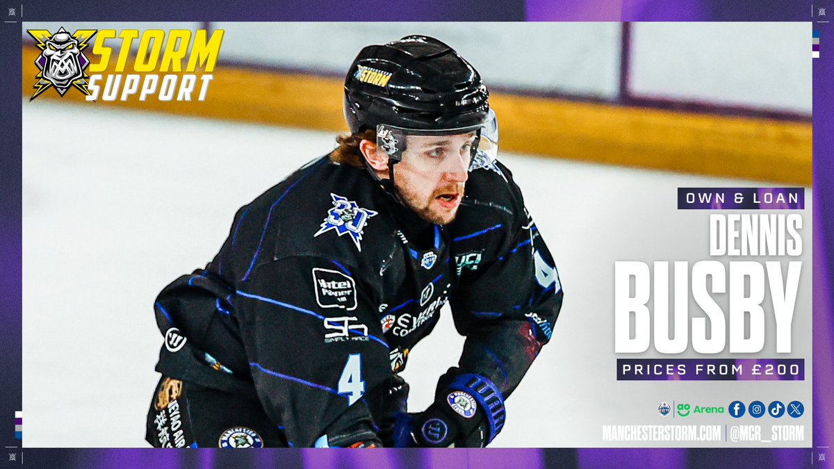 Mcr_Storm's tweet photo. 🛍️ 𝗗𝗘𝗡𝗡𝗜𝗦 𝗕𝗨𝗦𝗕𝗬’𝗦 𝗢𝗪𝗡 & 𝗟𝗢𝗔𝗡

In case you missed it… Dennis Busby is BACK for 2026/27 👀

After an outstanding debut season, Busby returns having become one of the Storm's most reliable defencemen. Ever-present throughout the campaign, the Canadian featured in all 68 games, logging big minutes in every situation while adding 20 points from the blue line.

Storm fans have wasted no time securing his jerseys. His Warm-Up, Home 1, Home 2 and Away jerseys have all SOLD.

🚨 Only Busby's Cup jersey remains. Once it's gone, it's gone!

🔗 https://t.co/7QkvJipjO2

🗞️ https://t.co/bqeBho6ygf

#Homecoming