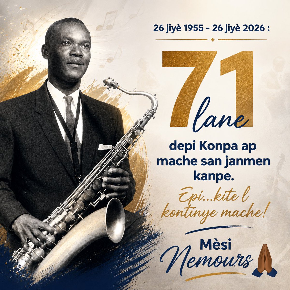 djecee's tweet photo. Bòn Fèt Konpa!
Sèl gren mizik ki makonnen tout ayisyen k ap viv sou latè beni.
#Konpa71 #BònFètKonpa #CompasDirect #KonpaDirèk https://t.co/1Ce2MFckKi