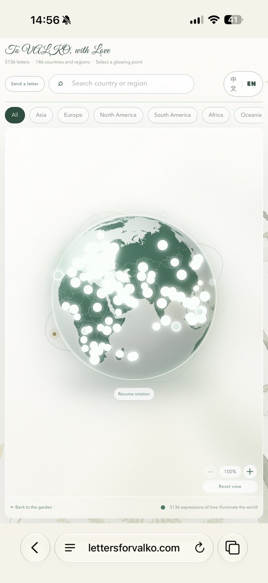 qrq42spyb6's tweet photo. 🌍✨ “Look at the stars, look how they shine for you…”

Except these aren’t stars.

They’re 5,136 expressions of love from 146 countries and regions, illuminating a little world created for Valko. 🥹🤍

Just look at that globe. Every glowing point represents someone, somewhere, who cared enough to leave a message.

Different countries. Different languages. Different lives. And somehow, one little wolf brought all of these people together. 🐺🌿

And these letters aren’t only for Valko—they’re also a reminder to the developers and creatives behind him:

Your work reached us.
Your work moved us.
Your work is loved all around the world.

5,136 little lights—and counting.

Look how they shine for you, Valko. ✨🐺🌍

#ValkoIsLoved #ValkoIsValuable #BringValkoBack @Love_Deepspace