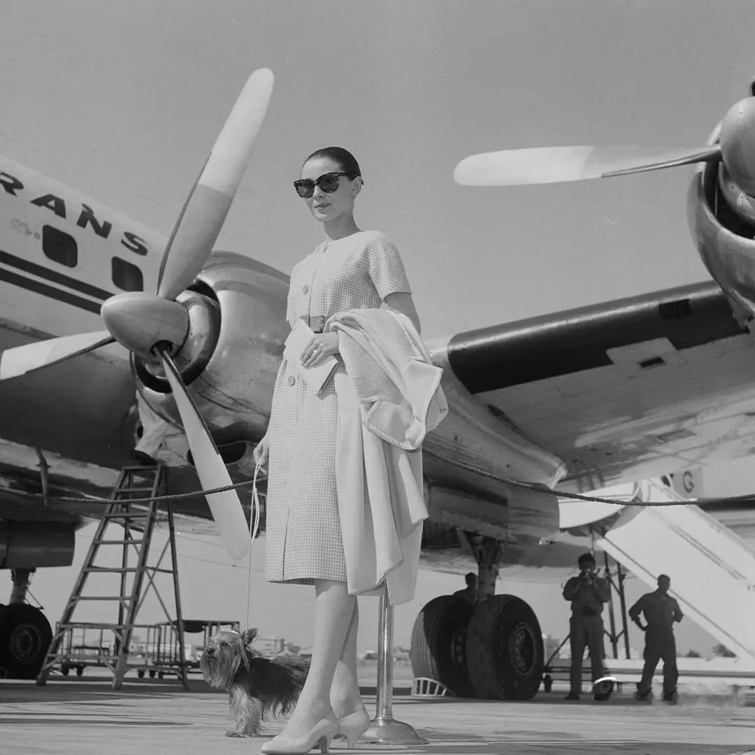 SoAudreyHepburn's tweet photo. Audrey Hepburn and Mr. Famous photographed departing from Rome's Ciampino Airport, 1958 https://t.co/A1EL8GnLDn